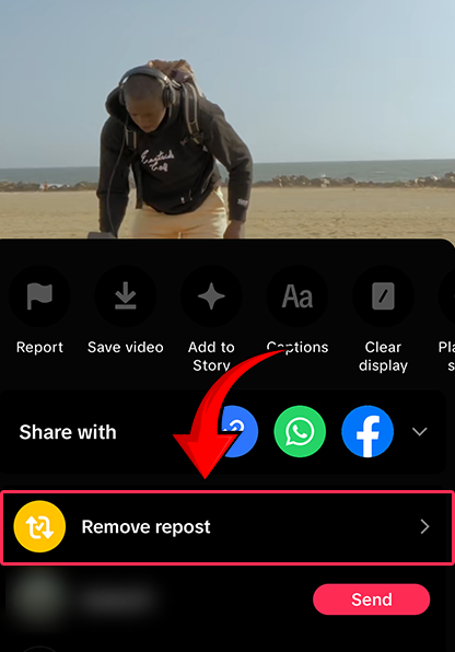 Remove tiktok repost video
