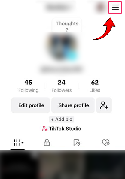 tap three horizontal lines