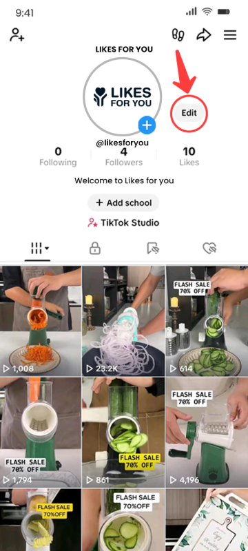 Edit Tiktok Profile