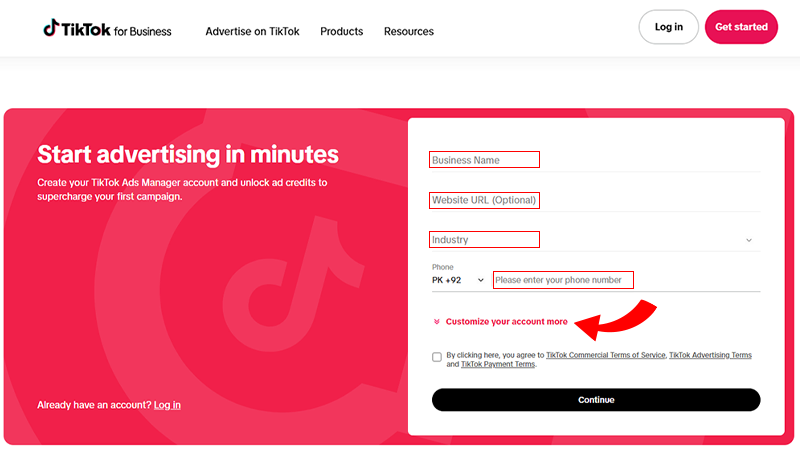 Add your website URL and full business address