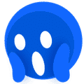 blue face emoji screaming in fear