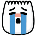 emoji streams of tears falling from its eyes
