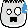 emoji with wide eyes and sweat drop on face